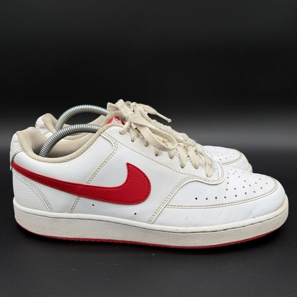 Nike Court Vision Low Men's Size 10.5 White University Red Sneakers Shoes